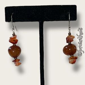 Beautiful Stone Dangle Earrings with Fish Hook Style